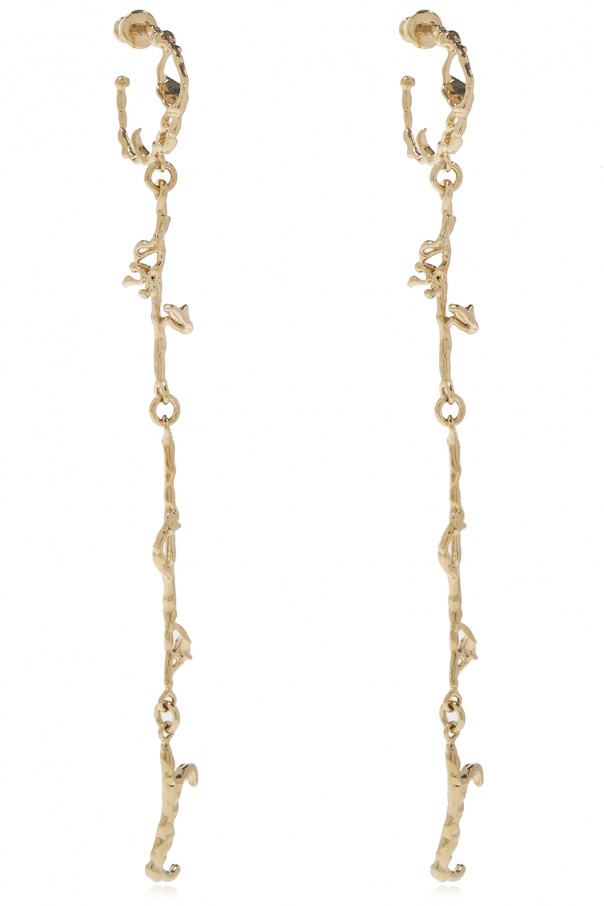 Lemaire - Women's earrings, silver, long, hoop, clip on Lemaire - Women's earrings, silver, long, hoop, clip on